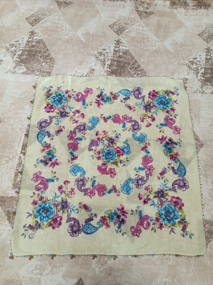 Dantel Detaylı Çok Renkli Bohem Kadın Fuları - Görsel 3