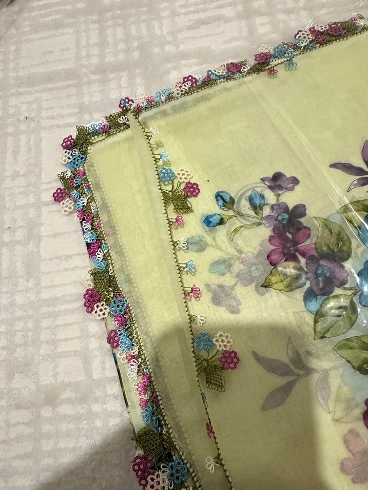 Dantel Detaylı Çok Renkli Bohem Kadın Fuları - Görsel 2