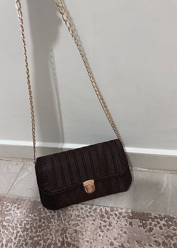 Kahverengi Zincir Detaylı Kadın Çanta - Görsel 3
