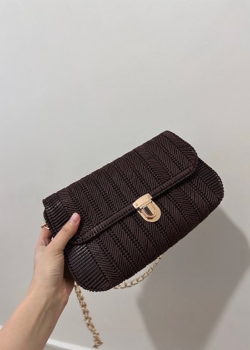 Kahverengi Zincir Detaylı Kadın Çanta - Görsel 6