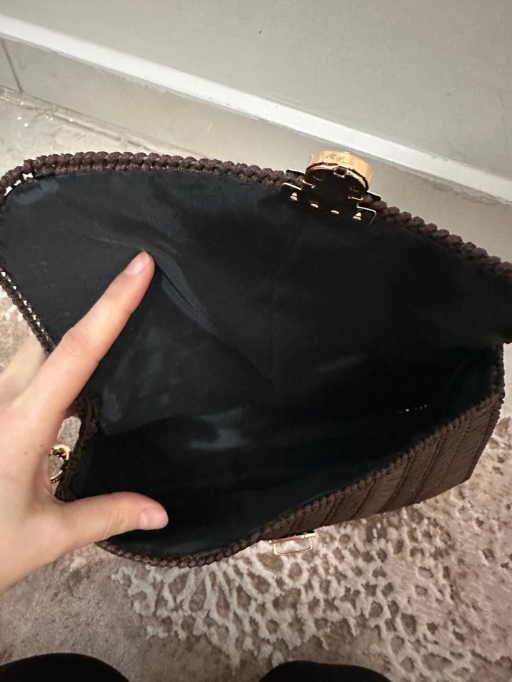 Kahverengi Zincir Detaylı Kadın Çanta - Görsel 4