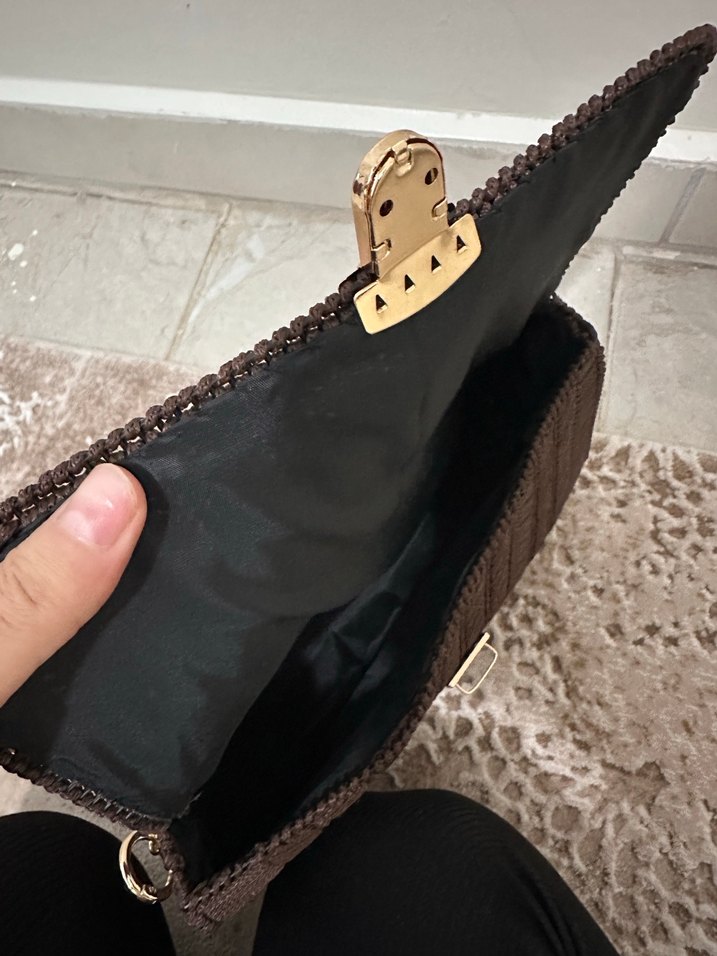 Kahverengi Zincir Detaylı Kadın Çanta - Görsel 5