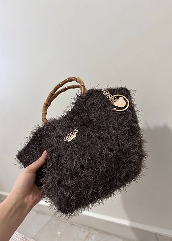 Kürk Detaylı Örgü Bohem Kadın Çanta - Görsel 5