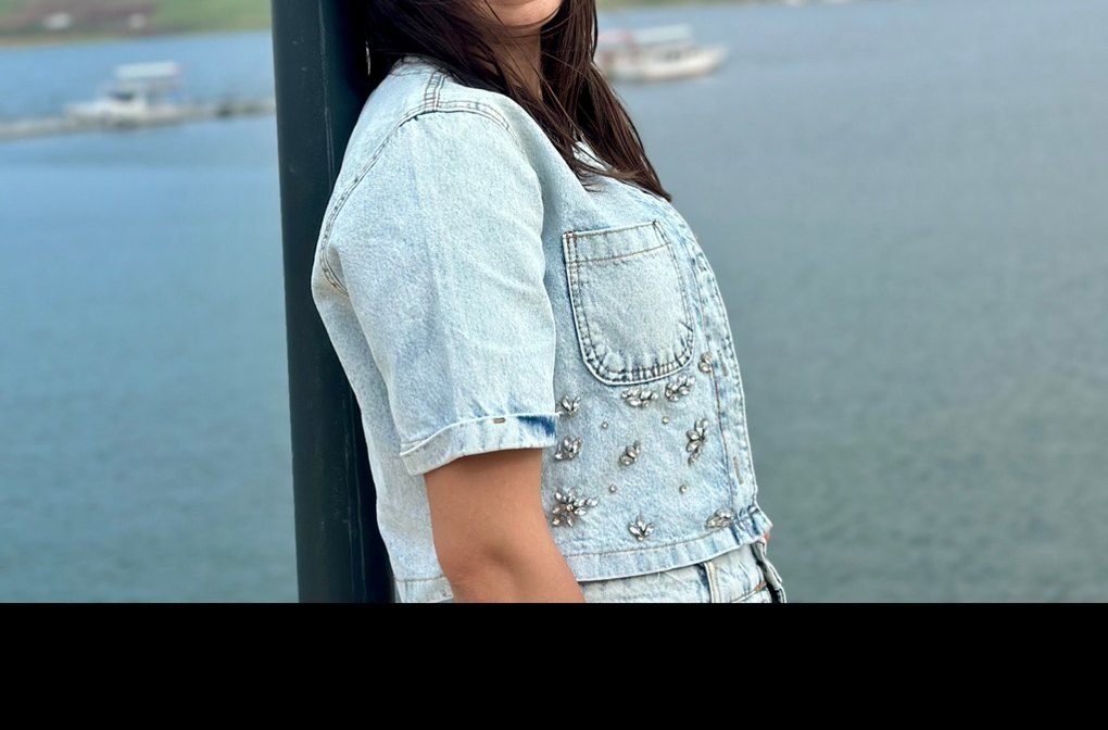 Pul Detaylı Kısa Kot Ceket pantolon takım - Görsel 4