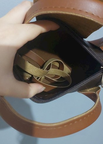 Kahverengi Deri Minimalist Kadın Çantası - Görsel 3