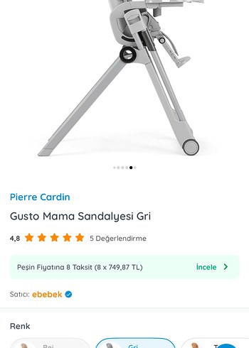 Gri Ayarlanabilir Bebek Mama Sandalyesi - Görsel 8