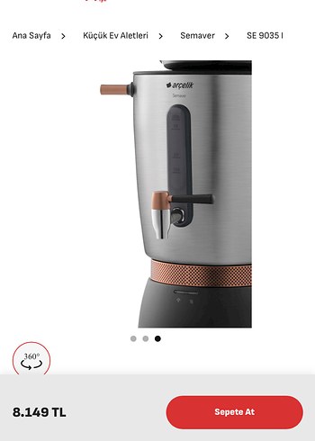 Gri Siyah Çay Makinesi SE90351 semaver - Görsel 3