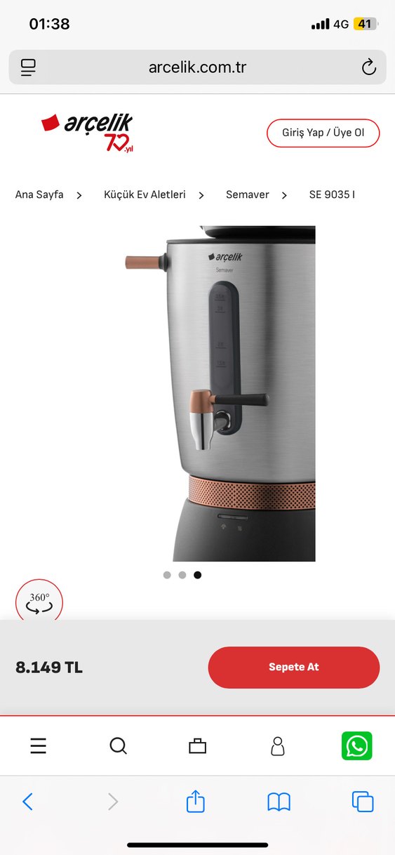 Gri Siyah Çay Makinesi SE90351 semaver - Görsel 3