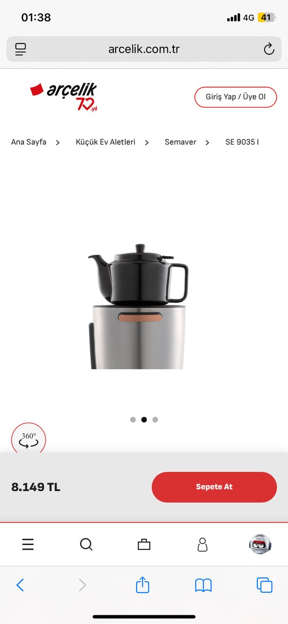 Gri Siyah Çay Makinesi SE90351 semaver - Görsel 4