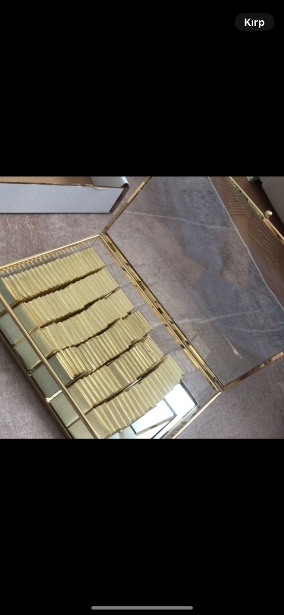 Parlak Altın detaylı cam kutu - Görsel 2