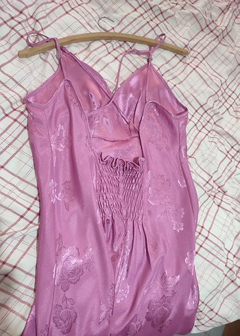 s Beden Mor Vintage Uzun Kadın Gecelik Sabahlık takımı