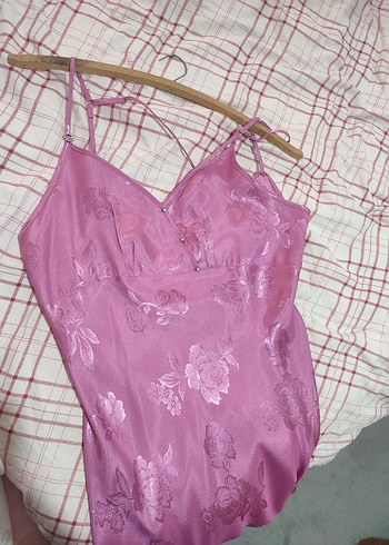 s Beden mor Renk Mor Vintage Uzun Kadın Gecelik Sabahlık takımı
