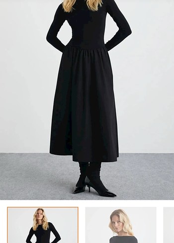 Siyah badili elbise - Görsel 3