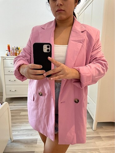 BERSHKA pembe blazer ceket