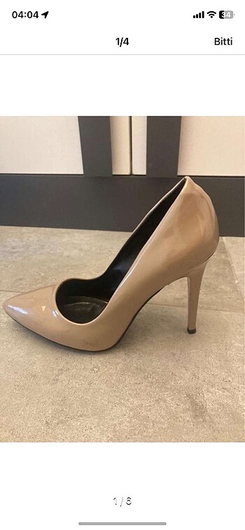 Bambi Krem Stiletto Ayakkabı