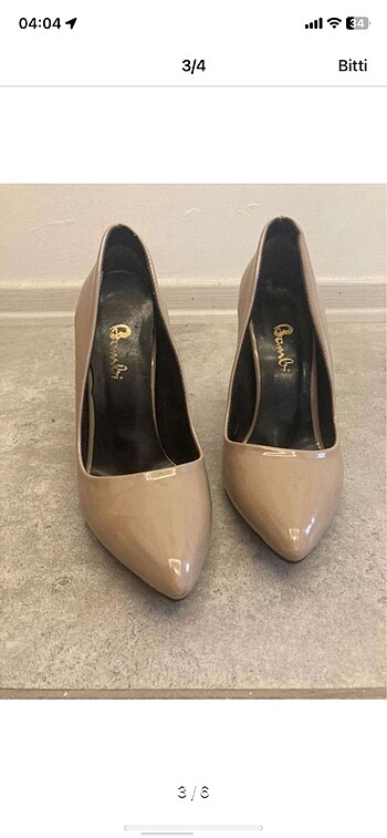 37 Beden Bambi Krem Stiletto Ayakkabı