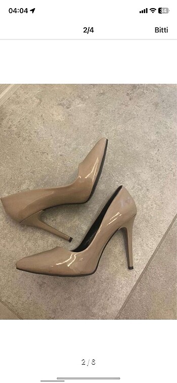 Bambi Bambi Krem Stiletto Ayakkabı