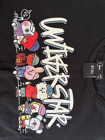 Defacto Siyah baskılı tshirt bt21