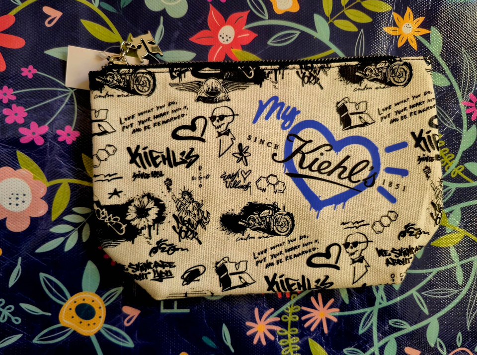 Kiehls Renkli Baskılı Fermuarlı Kadın Makyaj Çantası - Görsel 2