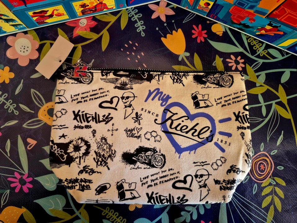 Kiehls Renkli Baskılı Fermuarlı Kadın Makyaj Çantası - Görsel 3