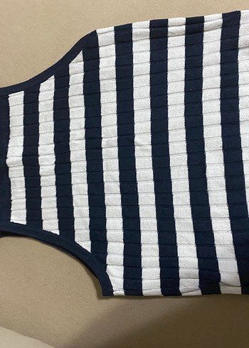 H&M Çizgili Örgü Kadın Kolsuz Bluz