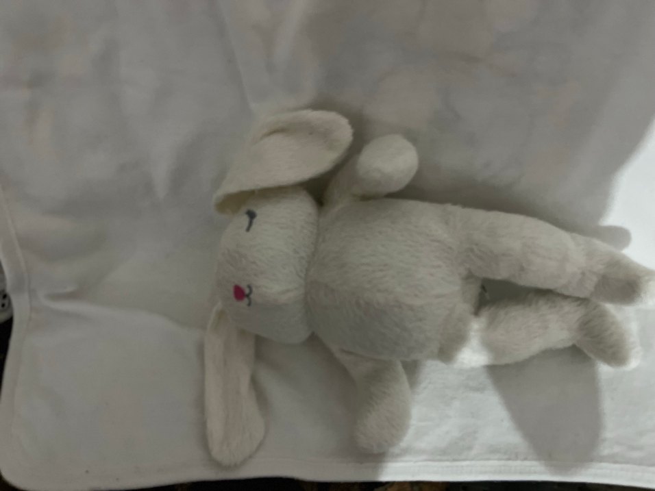 Yumuşak Beyaz Peluş Tavşan Oyuncak - Görsel 2