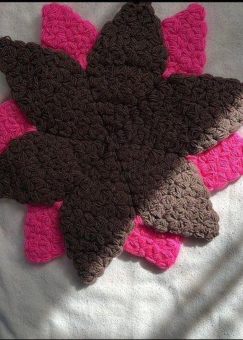 Pembe Kahverengi el örgü banyo lifi - Görsel 2