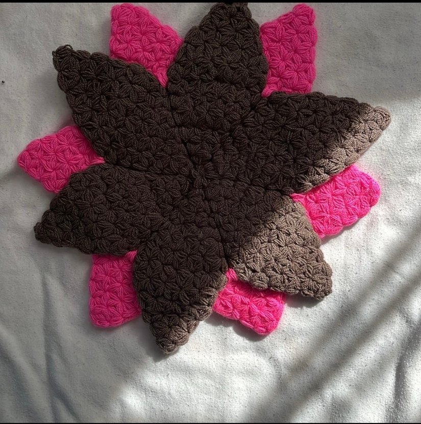 Pembe Kahverengi el örgü banyo lifi - Görsel 2