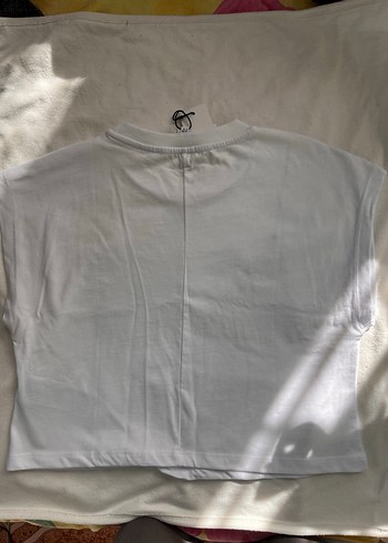 Kadın Beyaz V Yaka Payetli Crop Top - Görsel 3