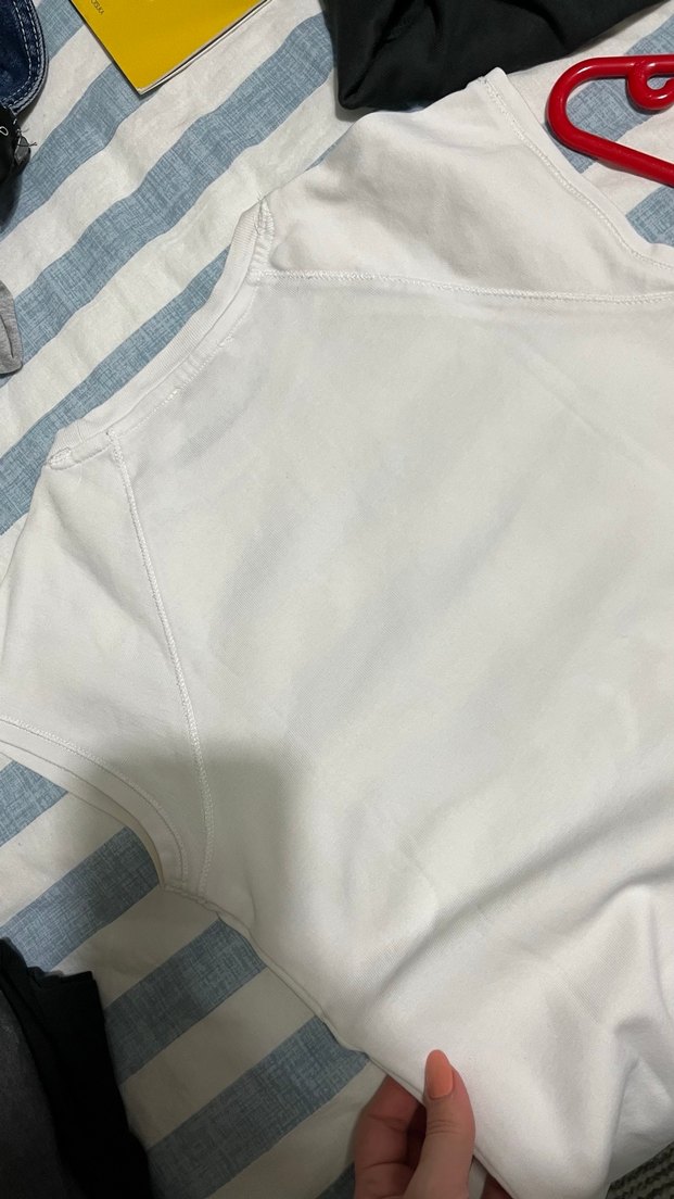 Beyaz Pamuklu Kısa Kollu Hamile Tişörtü - Görsel 2