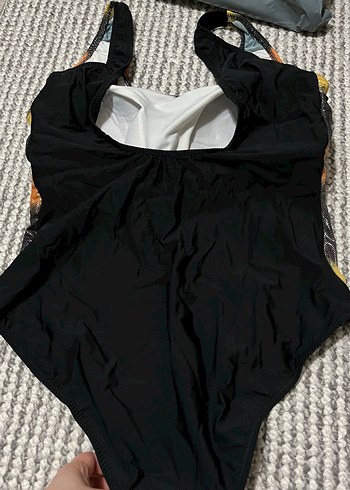 Kadın Çok Renkli Bağlama Desenli Drapeli Mayo - Görsel 2