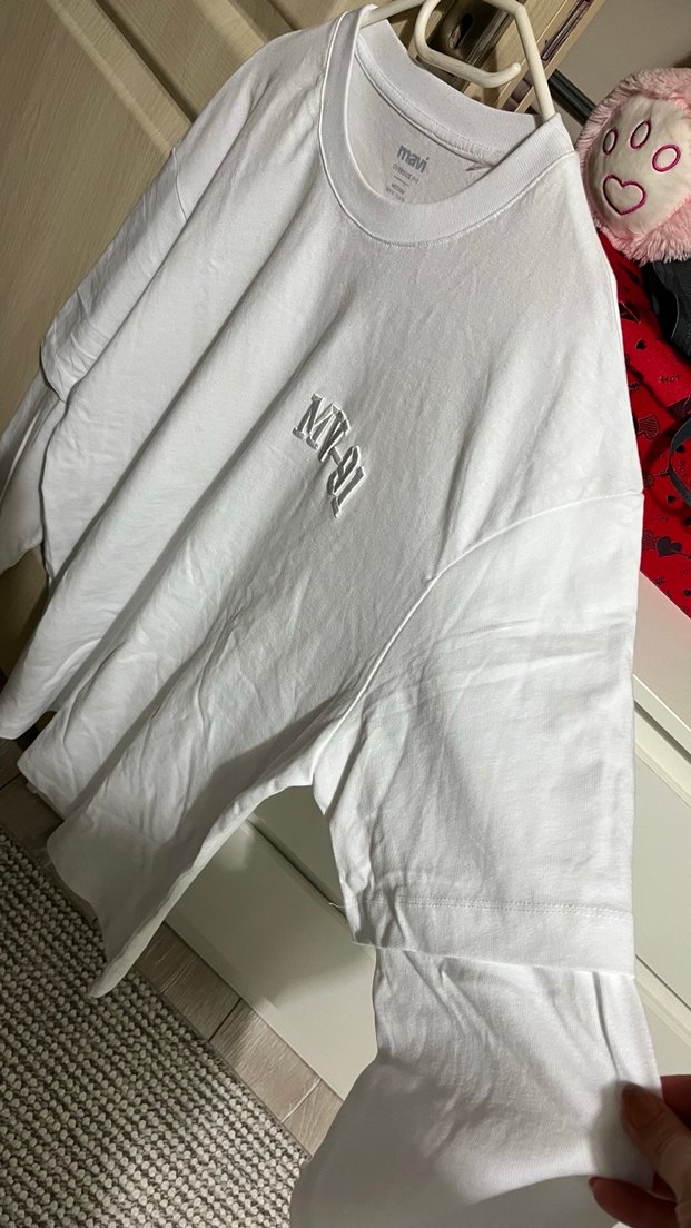 Mavi Beyaz Cep Fermuarlı  Tişörtü - Görsel 3