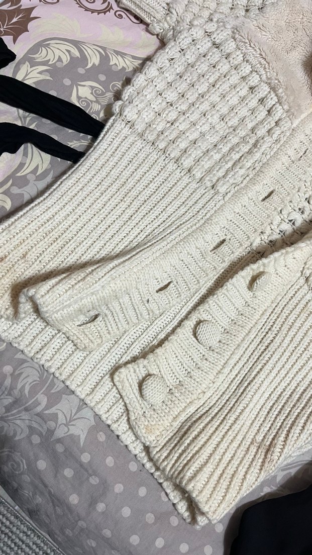 Kısa Beyaz Kadın Boğazlı Triko Kazak - Görsel 3