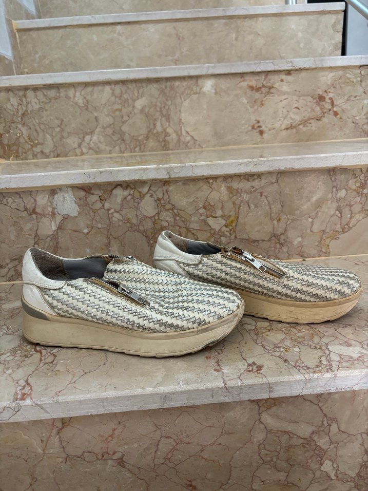 Yılan Desenli Fermuarlı Dolgu Topuk Espadril - Görsel 2