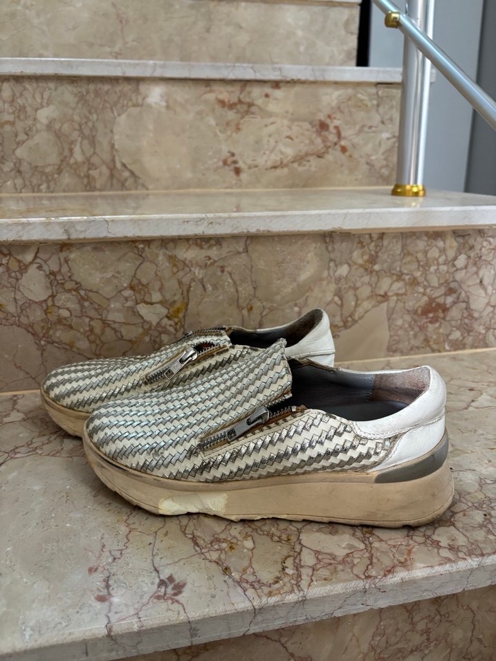 Yılan Desenli Fermuarlı Dolgu Topuk Espadril - Görsel 4