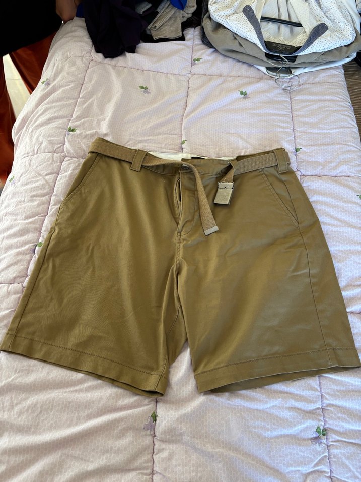 Kemerli Bej Erkek Mini Şort - Görsel 2