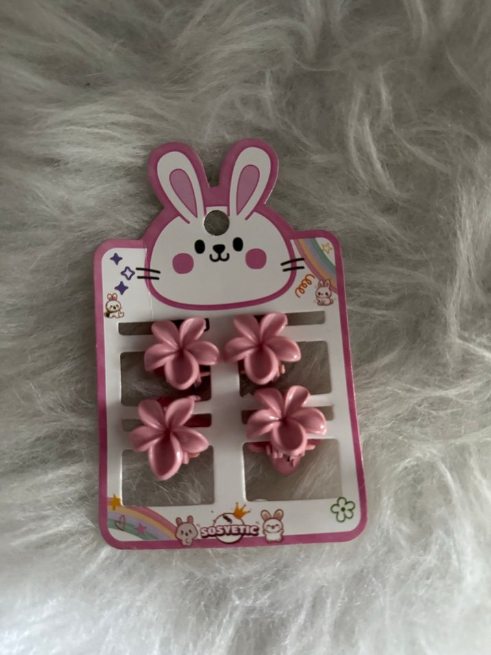 Pembe Çiçek Desenli Minik Tokalar - Görsel 2