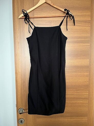 H&M Askılı Mini Siyah Elbise