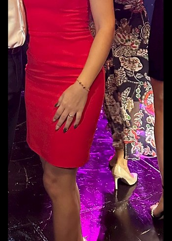 Kırmızı Mini Elbise - Görsel 3