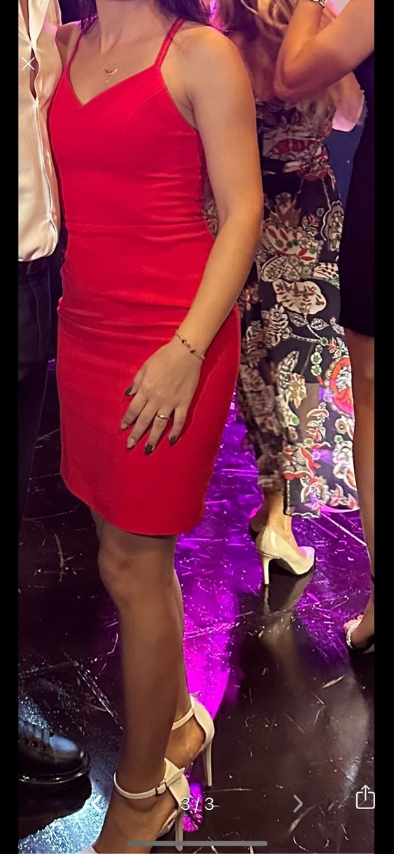 Kırmızı Mini Elbise - Görsel 3