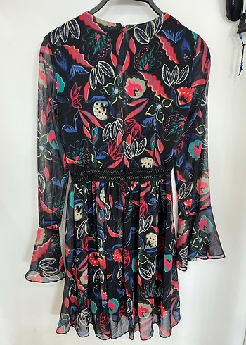 Bohem Çok Renkli Uzun Kollu Elbise - Görsel 3