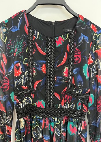 Bohem Çok Renkli Uzun Kollu Elbise - Görsel 2