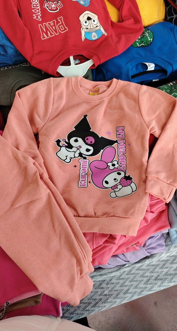 Kız Çocuk kromi Baskılı Sweat Takım - Görsel 3