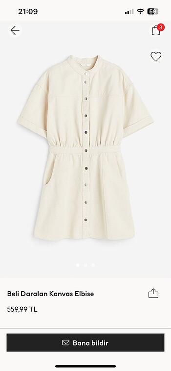 H&M kanvas elbise