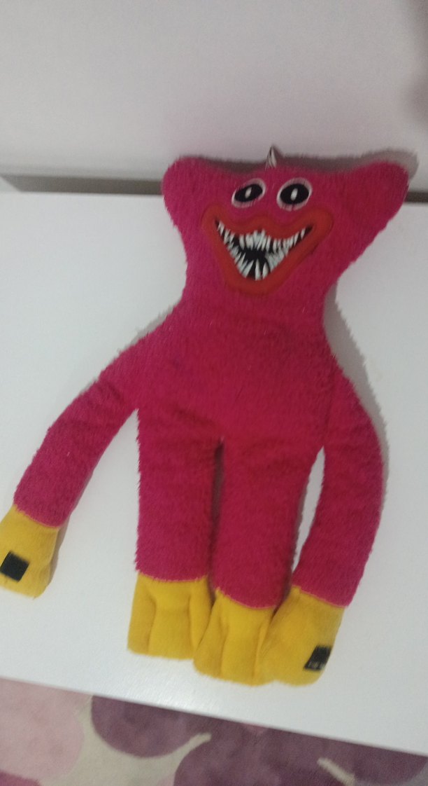 Pembe Peluş Oyuncak Sarı Detaylı - Görsel 2