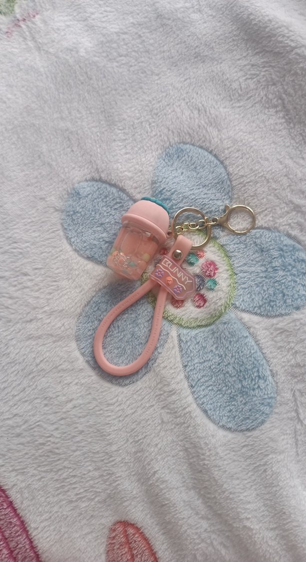 Pembe Püsküllü Trendy Kadın Anahtarlık - Görsel 2