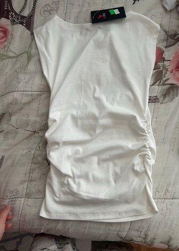 Diğer Beyaz Kısa Kollu Hamile Tişörtü