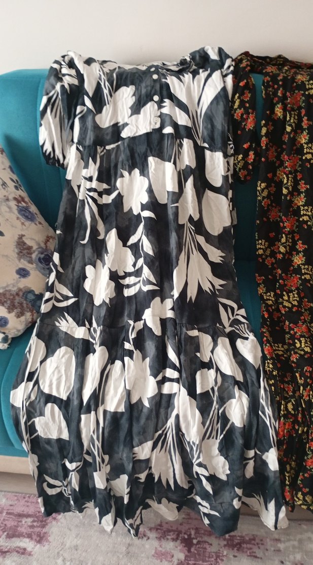 Bohem V Yaka Bağlama Desenli Hamile Bluzu - Görsel 2