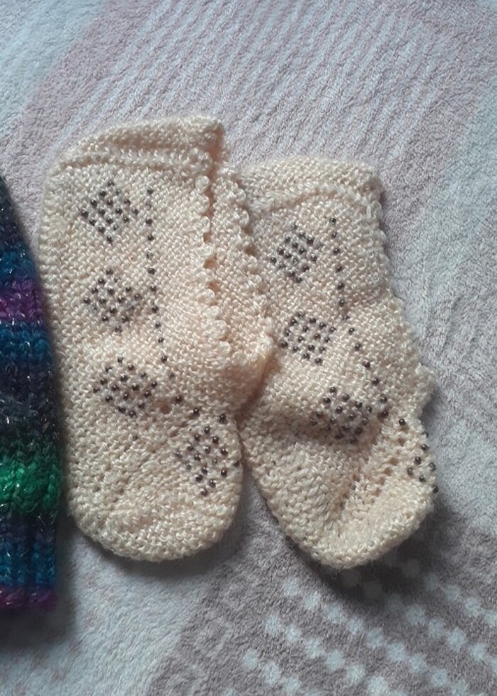 Çocuk patik ve bere - Görsel 3