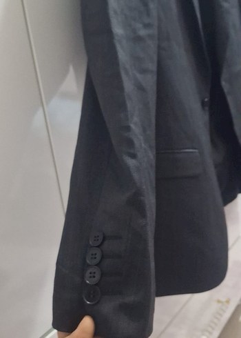 Düğmeli Gri Erkek Takım Ceketi - Görsel 9